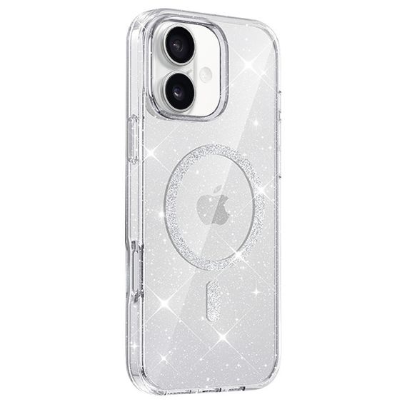 Чехол TPU Eclipse Sparkle (MagFit) для Apple iPhone 16 (6.1") Clear | Зображення 1