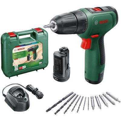 Шуруповерт Bosch EasyDrill 1200, 12В, 2х1.5Ач, ЗУ, набор сверл и бит, кейс (0.603.9D3.007) | Зображення 1