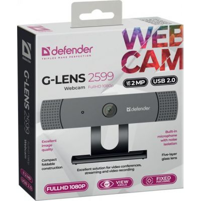 Веб-камера Defender G-lens 2599 Full HD 1080p Black (63199) | Зображення 2