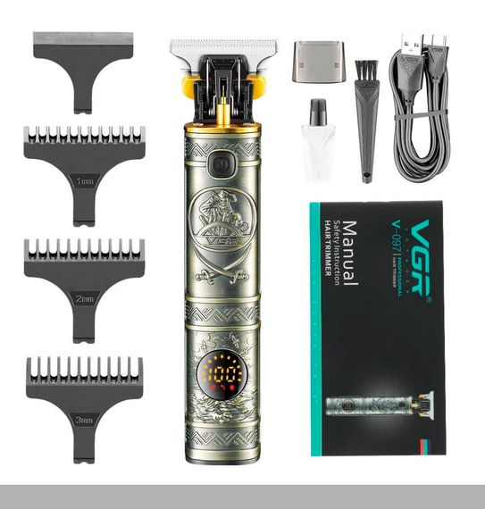 Тример VGR V-974 GREEN 8000 RPM, 4 насадки, LED display (46239-V-974 GREEN_1008)