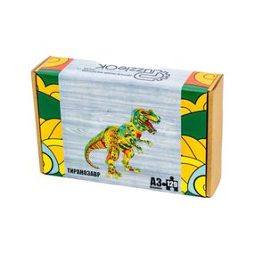 Фигурный деревянный пазл A3 "Тиранозавр Рекс" PuzA3-00718, 129 элементов