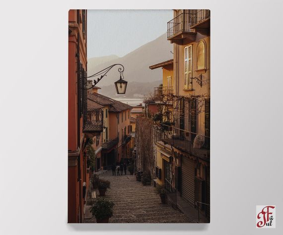 Печатная картина  Закат солнца в Белладжио Италия 40х60 см