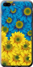 Чехол на iPhone 7 Plus Жёлто-голубые цветы "1048u-337-17620"