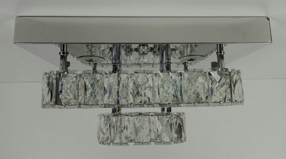 Люстра стельова кришталева LED з пультом 25662 Хром 18х33х33 см.