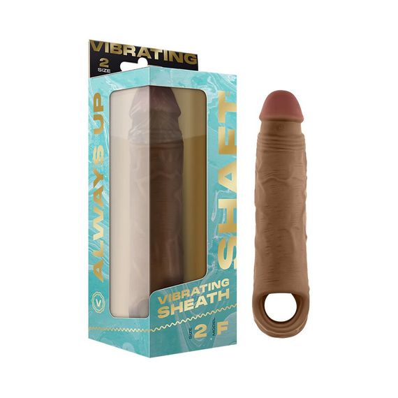 Реалістична вібронасадка Shaft Vibrating Sheath Size 2 Oak з пультом, 22.3 см Sex Aura | Зображення 1