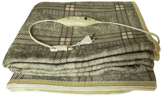 Электропростынь Electric Blanket 7422 150х160 см, сірий картатий
