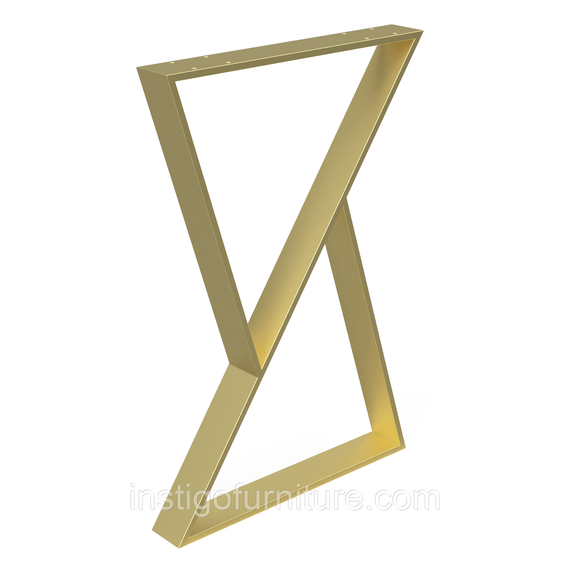 Комплект опор для столу з металу 500×70mm, H=730mm (профільна труба: 70x11mm) Золото | Зображення 1