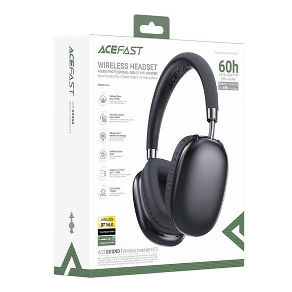 Накладні бездротові навушники Acefast H13 Black | Зображення 5