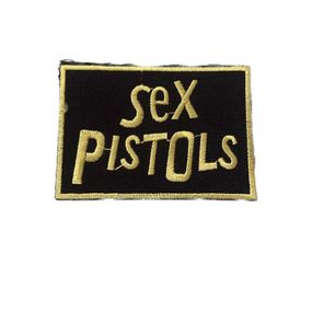 Нашивка на одежду (термо) Sex Pistols 85*60 мм Чорний з жовтим