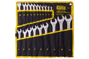 Набор ключей рожково-накидных CrV в чехле 6-19, 21,22, 24, 27, 30, 32мм (20шт) СИЛА