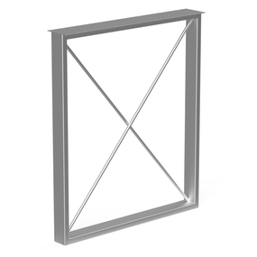Опора для столу з металу 600×100mm, H=730mm (профільна труба: 60x20mm) Сірий