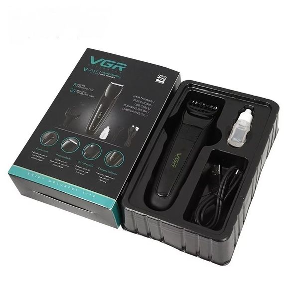 Машинка для стрижки волосся VGR V-015 Professional Black акумуляторна, 1000 мАг, 5 Вт (40949-V-015_301) | Зображення 2