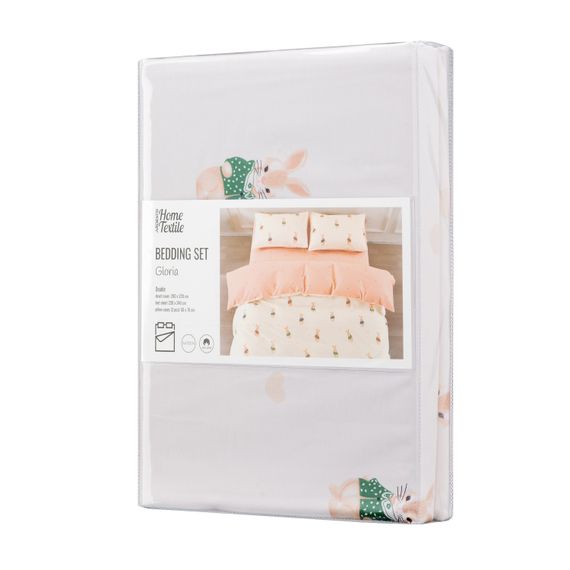 Набір постільної білизни 2,0сп Ardesto Gloria, 200х220см, 100% бавовна, сатин, кролики, бежевий (ART2022BR) | Зображення 1