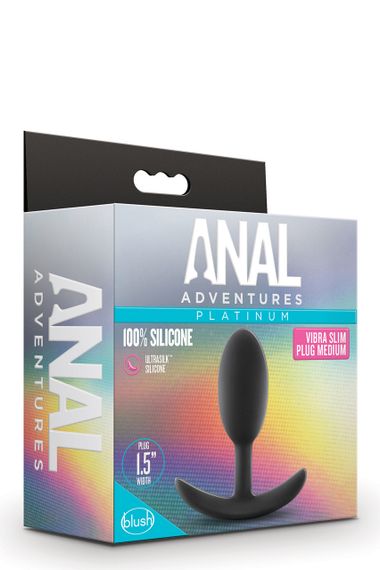 Анальна пробка Blush ANAL ADVENTURES VIBRA SLIM PLUG MEDIUM Sex Aura | Зображення 1