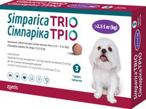 Жувальні таблетки Zoetis Сімпарика ТРІО 2.6 - 5 кг 1 шт.