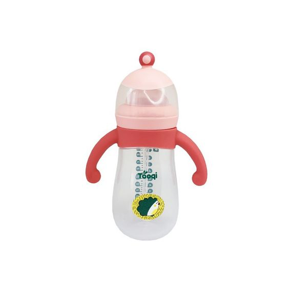 Бутылочка пластиковая с силиконовыми ручками MGZ-0200(Pink) 260 мл