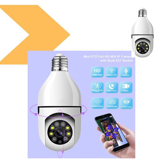 Wi-Fi камера-лампочка XPRO AND D1 E27 з підтримкою iCSee (47598- E27_386) | Зображення 1