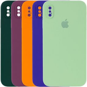 Чохол Silicone Case Square Full Camera Protective (AA) для Apple iPhone XS / X (5.8")