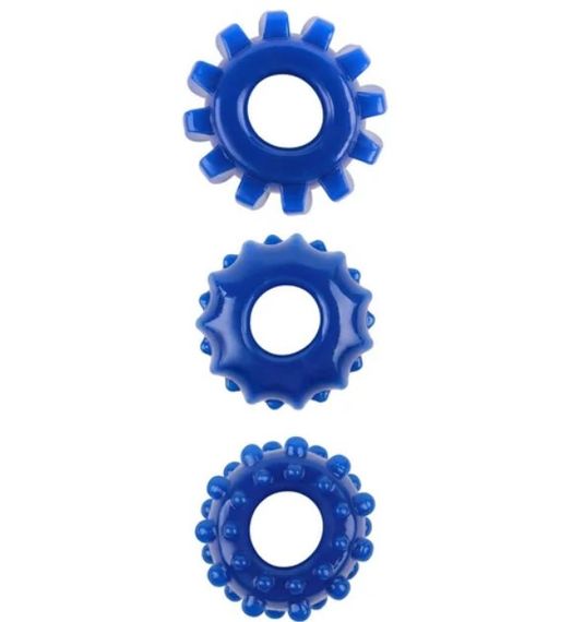 Набор эрекционных колец Gear Up Rings, Blue sexstyle