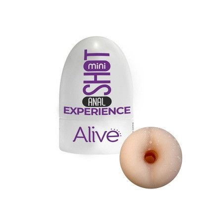 Кишеньковий мастурбатор у вигляді ануса Alive Mini Shot Experience бежевий Sex Aura | Зображення 1