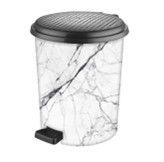 Відро для сміття 17 л пластик із малюнком білий мармур ELIF