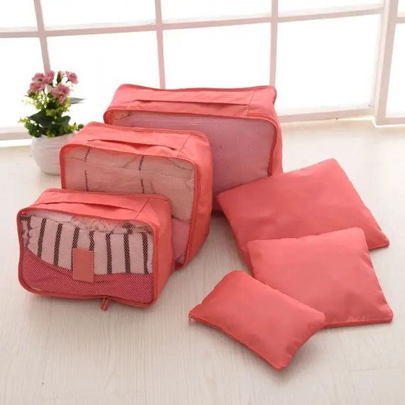 Набір дорожніх органайзерів 6 шт. Колір: рожевий | Зображення 4