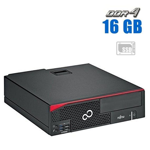 Комп'ютер Fujitsu Esprimo D556 E85+ SFF / Intel Core i3-6100 (2 (4) ядра по 3.7 GHz) / 16 GB DDR4 / 512 GB SSD / Intel HD Graphics 530 б/в