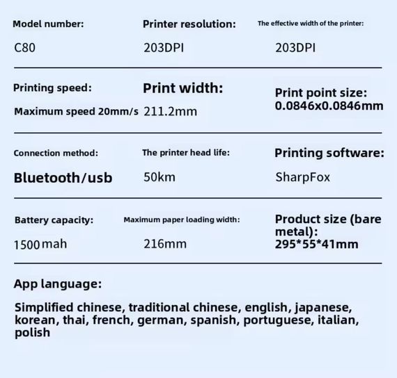 Бездротовий портативний термопринтер А4 | Зображення 9