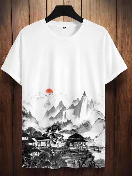 Футболка чоловіча з принтом повсякденна XL Білий