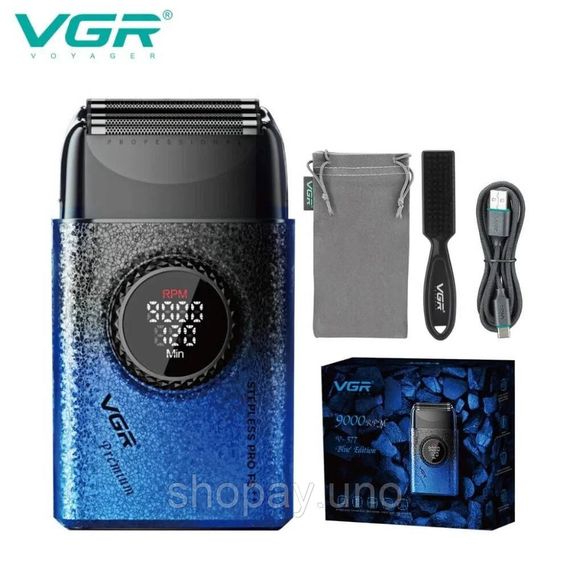 Тример для волосся VGR V-377 синій • Акумуляторна машинка для стрижки Hair Clippers V-377, шейвер для бороди, вусів та окантовки | Зображення 5