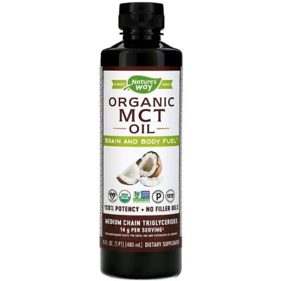 Комплекс для профілактики роботи головного мозку Nature's Way Organic MCT Oil, 16 fl oz 480 ml NWY-10895