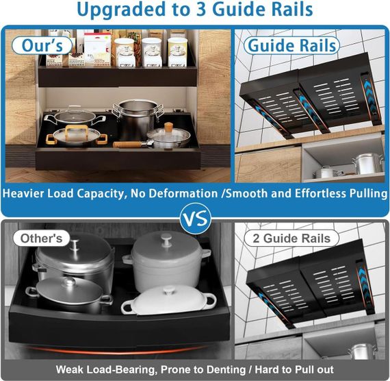 Телескопічна висувна шухляда 32-52 см для шафи, кухні, мийки, ящик органайзер для спецій посуду приборів, білий на клейкій основі | Зображення 1
