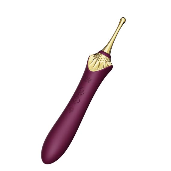 Мультифункціональний вібратор Zalo — Bess 2 Velvet Purple, 4 насадки, підігрів | Зображення 2