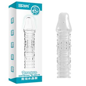 Силіконова ребриста насадка на пеніс Dragon