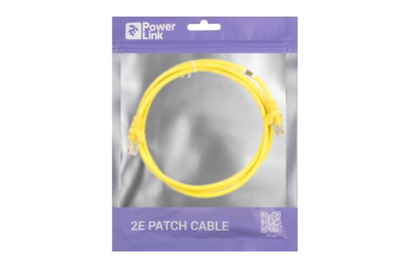 Патч-корд 2E Cat 5e,UTP,RJ45, 26AWG ,7/0.16 Cu, 1.50 m, PVC,Yellow (2E-PC5ECOP-150YLW) | Зображення 2