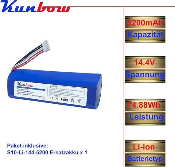Змінний акумулятор Kunbow KB-ED-X1-5200 14,4 В/5200 мАг для робот-пилосмока Ecovacs Deebot Ozmo. | Зображення 3