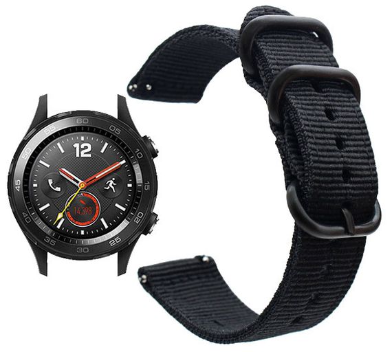 Нейлоновий ремінець Primo Traveller для годинника Huawei Watch 2 - Black