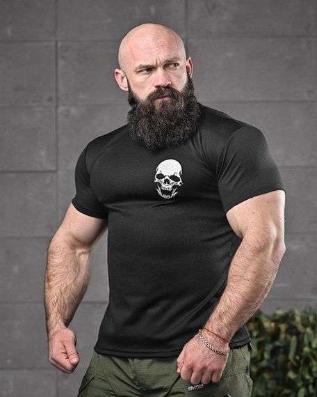 Тактична потоотводяча футболка odin далі бога немає чорна ДЛ6548 | Зображення 2