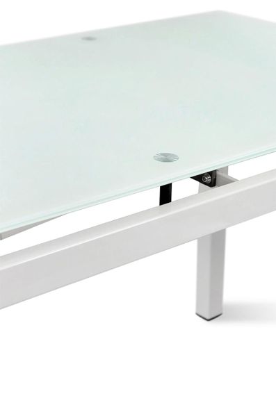 Раскладной стеклянный стол Венди XS-1025 80-130х65 см, белое стекло на белом металлическом каркасе | Зображення 8