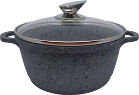 Кастрюля с крышкой Krauzer Granite Line 77053 24 см 4.5 л серая
