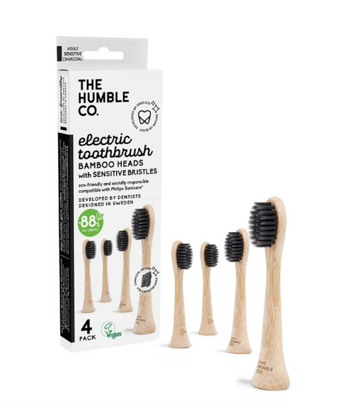 Насадки Humble (ЕТН003-4Р) для електричної зубної щітки Philips Sonicare, м'які, чорні, бамбукові (4 шт.)