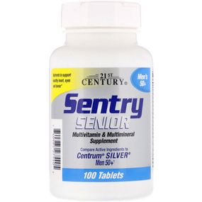 Мультивитамин 21st Century Мультивитамины и Мультиминералы для Мужчин 50+ , Sentry, Sen (CEN-27540) - Топ
