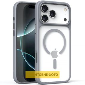 TPU+PC чохол Metal Buttons with MagSafe для Apple iPhone 17 (6.3") Сірий / Grey