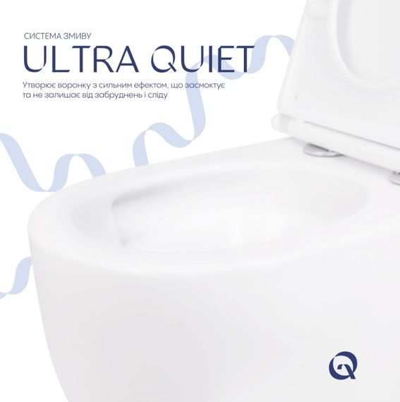 Унітаз підвісний Qtap Taurus Ultra Quiet, з сидінням Slim Duroplast/ Soft-close/ Quick Release QT2433084EUQW | Зображення 6