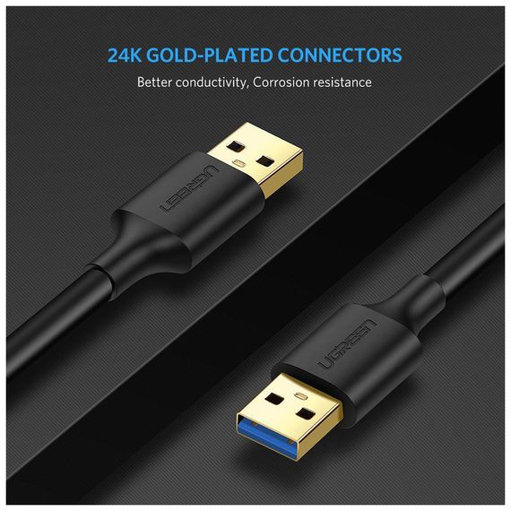 Дата кабель USB 3.0 AM/AM 1.0m US128 black Ugreen (10370) | Зображення 4