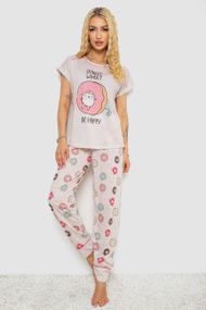 Пижама женская с принтом, цвет пудровый, 243R6015