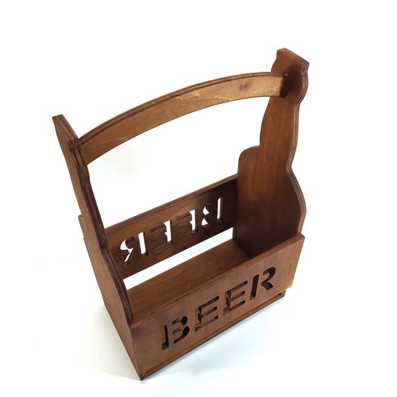Ящик для пивних пляшок BEER 23х36х16 см Майстерня містера Томаса фанера 10 мм полісандр | Зображення 3