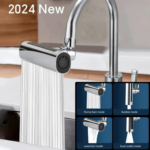 Змішувач 360° на кухню, Змішувач водій високого тиску 4в1   знижка | Зображення 2