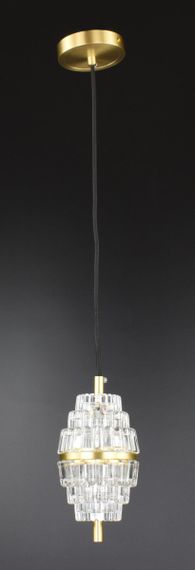 Люстра світлодіодна підвісна LED світильник для квартири на стелю лед 26714 Латунь 30-200х11х11 см.