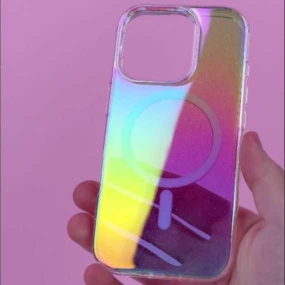 Чехол TPU Galaxy Sparkle (MagFit) для Apple iPhone 16 Pro (6.3") Chroma+Glitter | Зображення 3